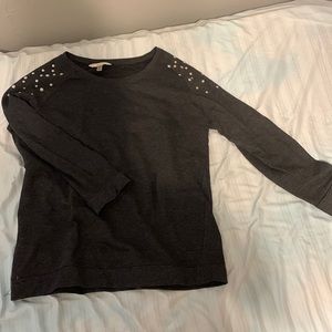Super cute black/grey pearl accented sweater